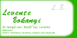 levente bokanyi business card